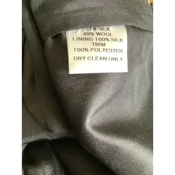 HARVEY FAIRCLOTH NAVY BLUE SILK/WOOL DRESS PANTS NEW WITH TAG 8
